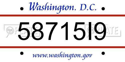 58715I9 District Of Columbia License Plate