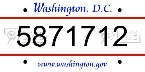 5871712 District Of Columbia License Plate