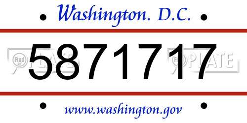 5871717 District Of Columbia License Plate