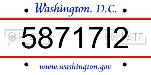58717I2 District Of Columbia License Plate