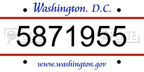 5871955 District Of Columbia License Plate