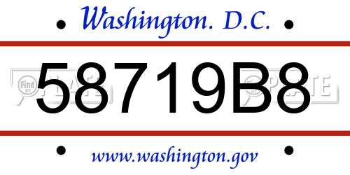 58719B8 District Of Columbia License Plate