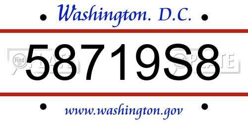 58719S8 District Of Columbia License Plate