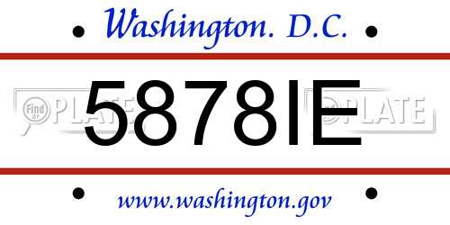 5878IE District Of Columbia License Plate