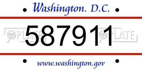 587911 District Of Columbia License Plate