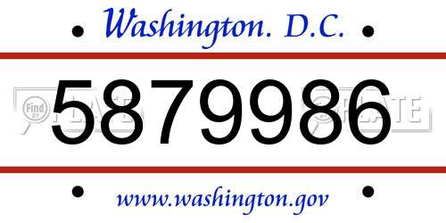 5879986 District Of Columbia License Plate