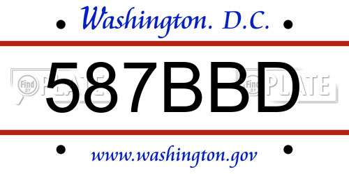 587BBD District Of Columbia License Plate