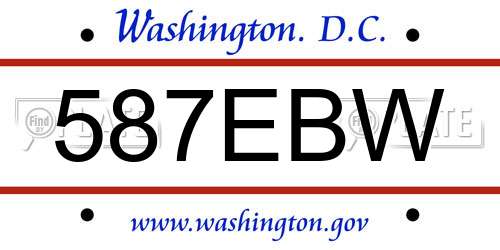587EBW District Of Columbia License Plate
