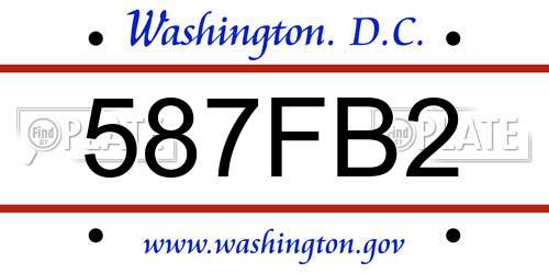 587FB2 District Of Columbia License Plate