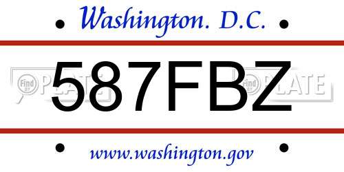 587FBZ District Of Columbia License Plate