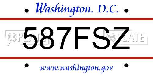587FSZ District Of Columbia License Plate