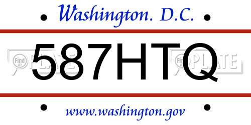 587HTQ District Of Columbia License Plate