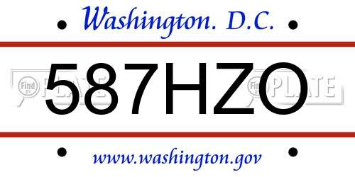 587HZO District Of Columbia License Plate