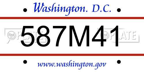 587M41 District Of Columbia License Plate