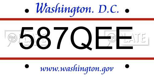 587QEE District Of Columbia License Plate