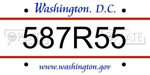 587R55 District Of Columbia License Plate