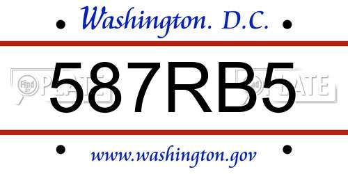 587RB5 District Of Columbia License Plate