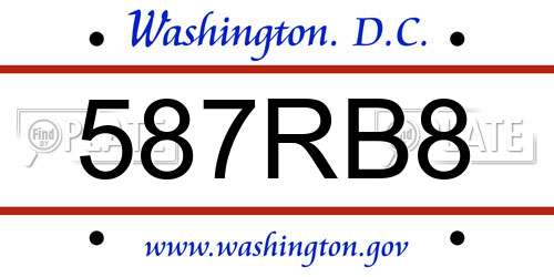 587RB8 District Of Columbia License Plate