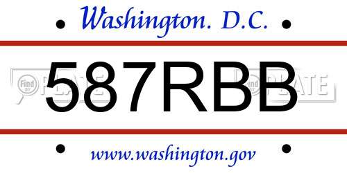 587RBB District Of Columbia License Plate