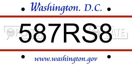587RS8 District Of Columbia License Plate