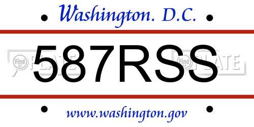 587RSS District Of Columbia License Plate