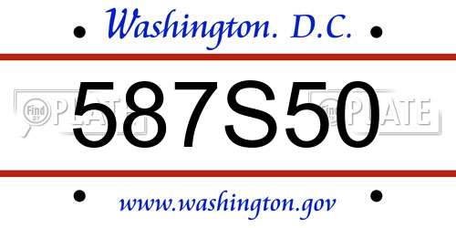 587S50 District Of Columbia License Plate