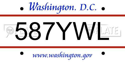 587YWL District Of Columbia License Plate