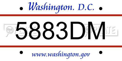 5883DM District Of Columbia License Plate