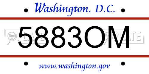 5883OM District Of Columbia License Plate