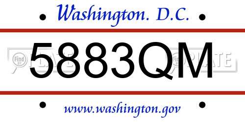 5883QM District Of Columbia License Plate