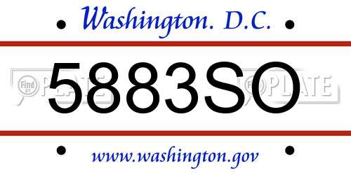 5883SO District Of Columbia License Plate