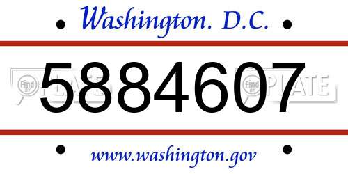 5884607 District Of Columbia License Plate