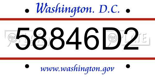 58846D2 District Of Columbia License Plate