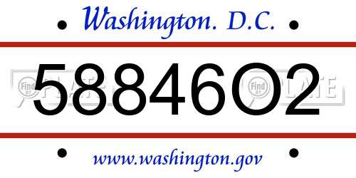 58846O2 District Of Columbia License Plate