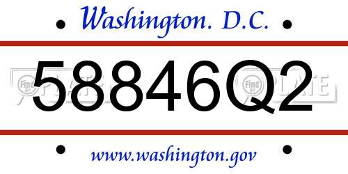 58846Q2 District Of Columbia License Plate