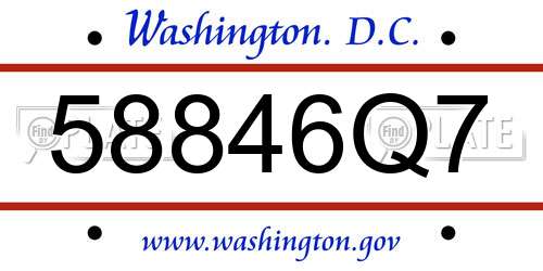 58846Q7 District Of Columbia License Plate