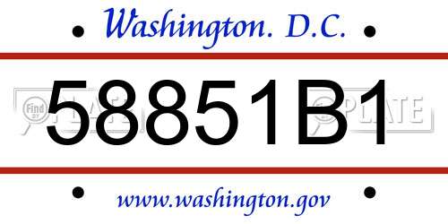 58851B1 District Of Columbia License Plate