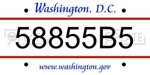 58855B5 District Of Columbia License Plate