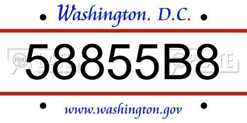 58855B8 District Of Columbia License Plate