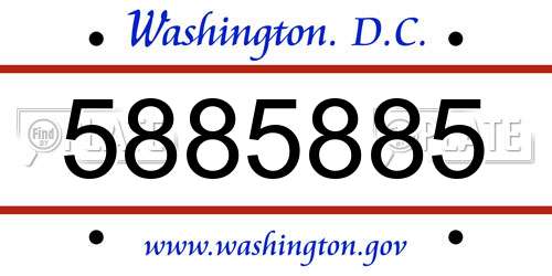 5885885 District Of Columbia License Plate