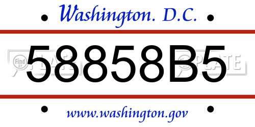 58858B5 District Of Columbia License Plate