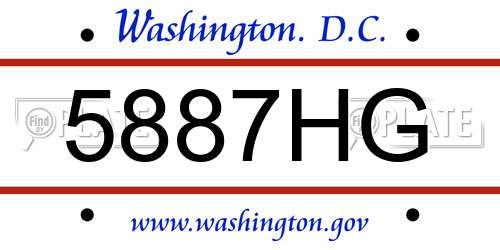 5887HG District Of Columbia License Plate