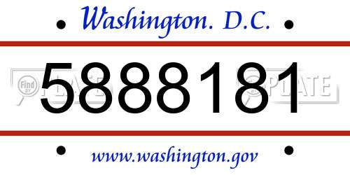 5888181 District Of Columbia License Plate