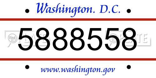 5888558 District Of Columbia License Plate