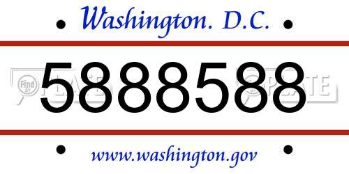 5888588 District Of Columbia License Plate