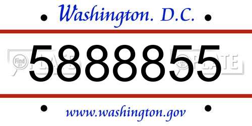 5888855 District Of Columbia License Plate