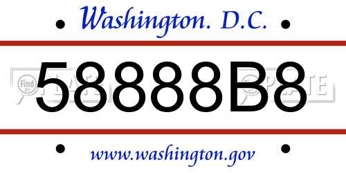 58888B8 District Of Columbia License Plate