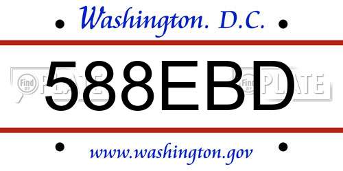 588EBD District Of Columbia License Plate