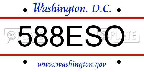 588ESO District Of Columbia License Plate