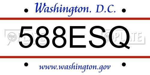 588ESQ District Of Columbia License Plate